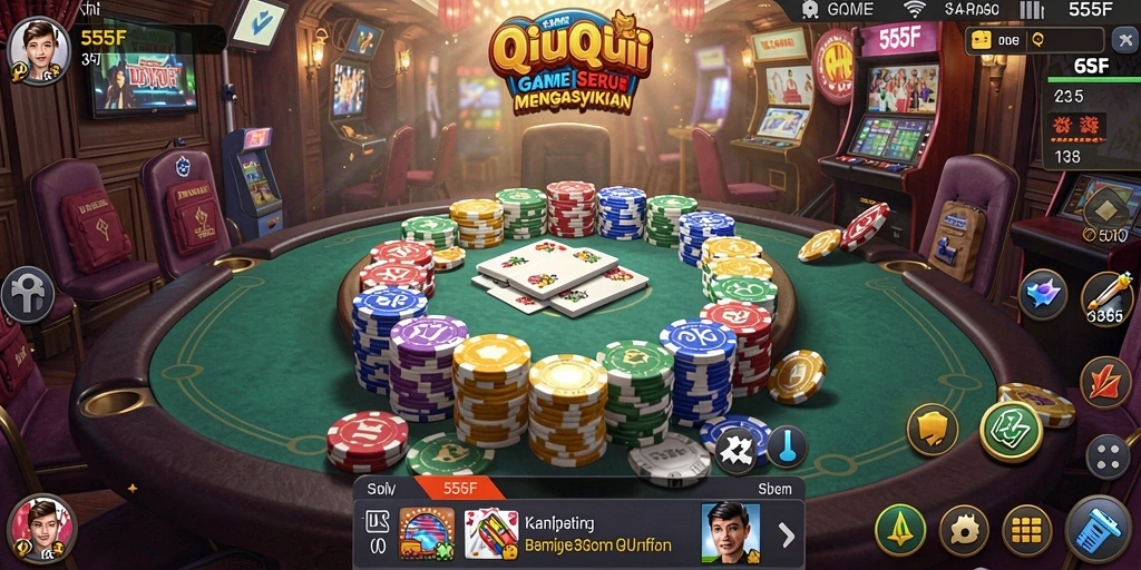 Tampilan gameplay QiuQiu yang menarik dalam 555F.