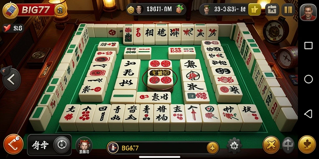 Tampilan gameplay Mahjong yang menarik di BIG77.