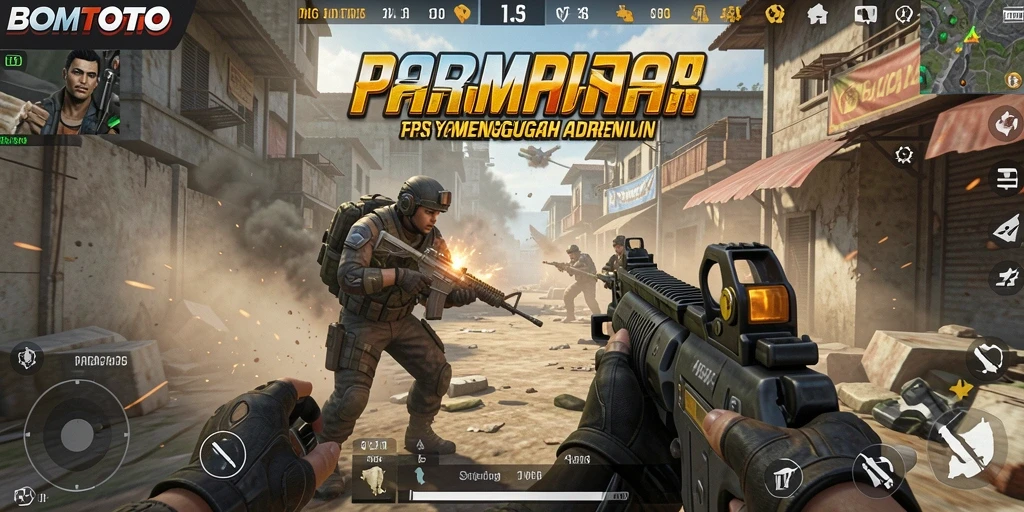 Screenshot gameplay BOMTOTO menampilkan aksi pertempuran yang mendebarkan.
