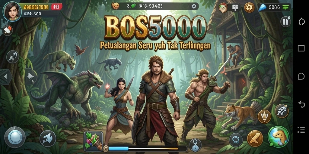 Screenshot gameplay BOS5000 menampilkan aksi petualangan yang menegangkan.