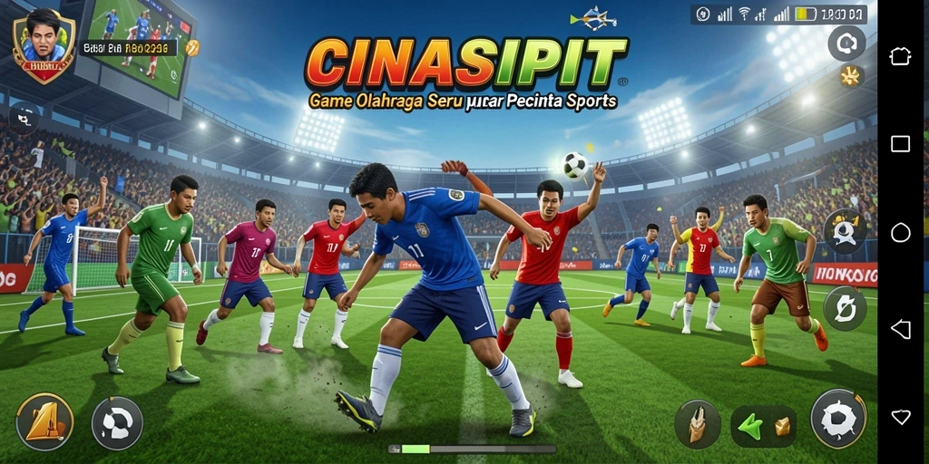 Tampilan gameplay seru di CINASIPIT dengan berbagai tantangan olahraga.