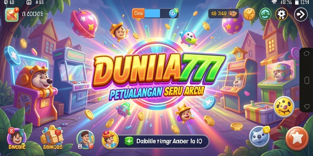 Tampilan gameplay seru DUNIA777 saat melewati rintangan.