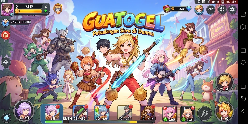 Menampilkan karakter anime dalam aksi penuh warna.