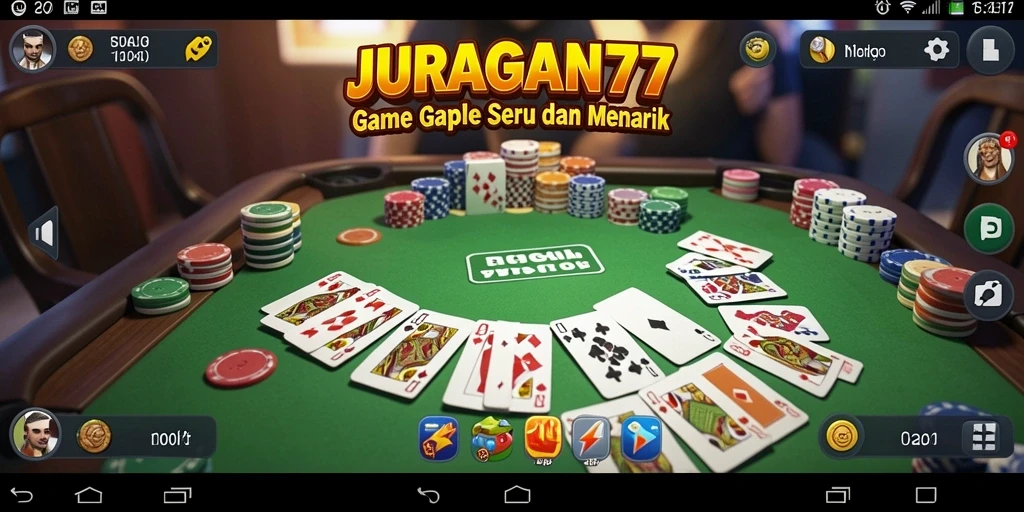 Screenshot permainan Gaple yang menampilkan suasana kompetitif dan seru.