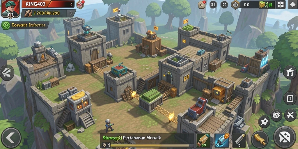 Tampilan gameplay KING403 yang menarik dan penuh strategi Tower Defense.