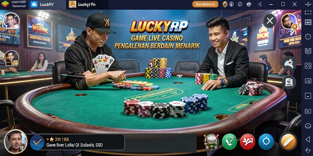 Gameplay Live Casino LUCKYRP dengan dealer langsung yang interaktif dan seru.