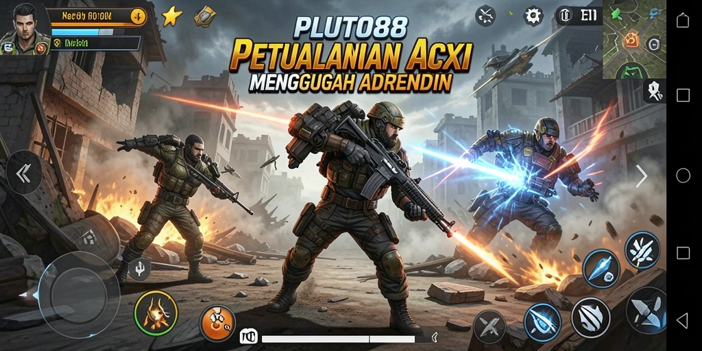 Tampilan aksi seru dalam gameplay PLUTO88