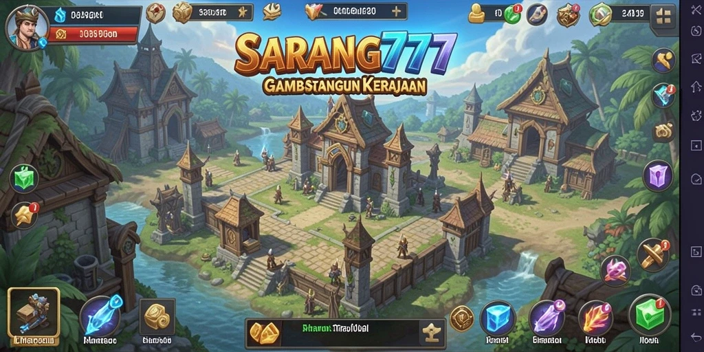Screenshot gameplay SARANG777 dengan tampilan kerajaan yang megah.