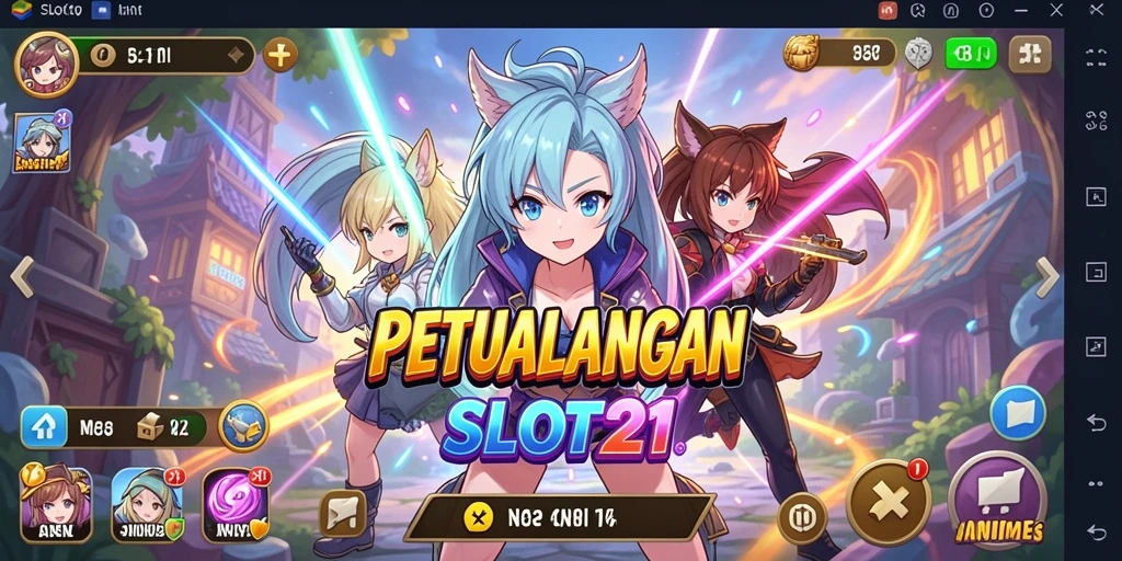 Tampilan gameplay SLOT21 yang penuh warna dan dinamis.