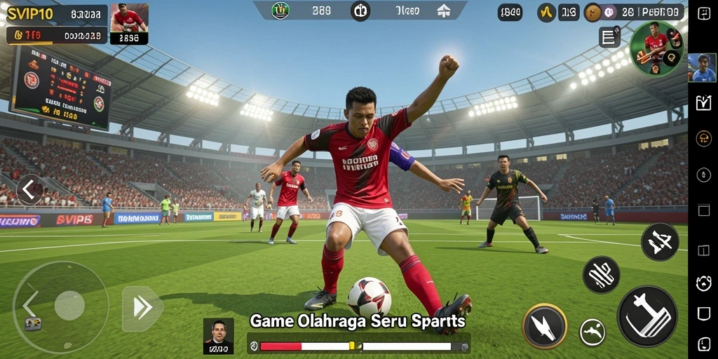 Screenshot utama SVIP10 menampilkan aksi seru dalam gameplay olahraga.