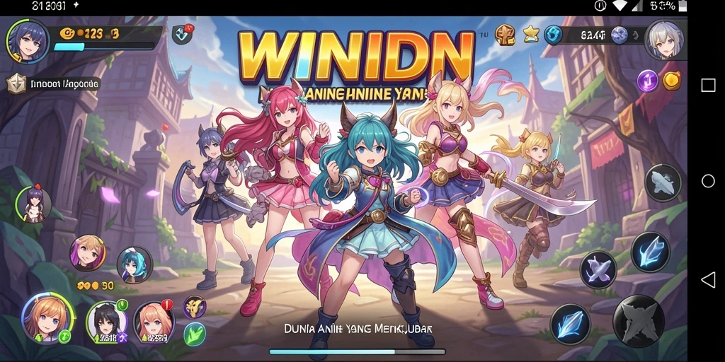 Screenshot gameplay WINIDN yang menampilkan aksi seru karakter Anime.